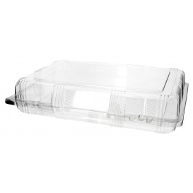 Plastic Hinged Bakery Container PET 28x18x6cm (220 Units)