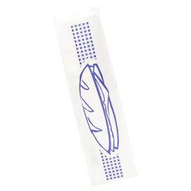 Paper Baguette Bag Blue 9+5x32cm (1000 Units)