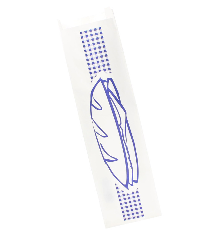 Paper Baguette Bag Blue 9+5x32cm (1000 Units)