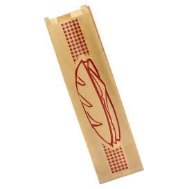Paper Baguette Bag Burgundy 9+5x32cm (250 Units)  
