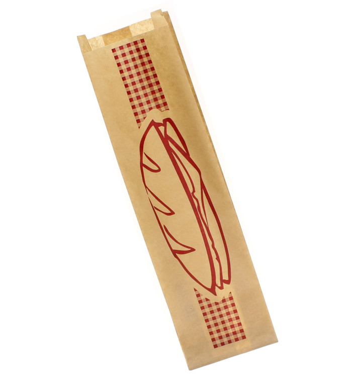 Paper Baguette Bag Burgundy 9+5x32cm (250 Units)  