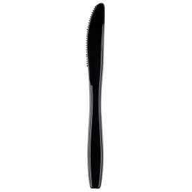 Plastic Knife Premium PS Black 19cm (50 Units) 