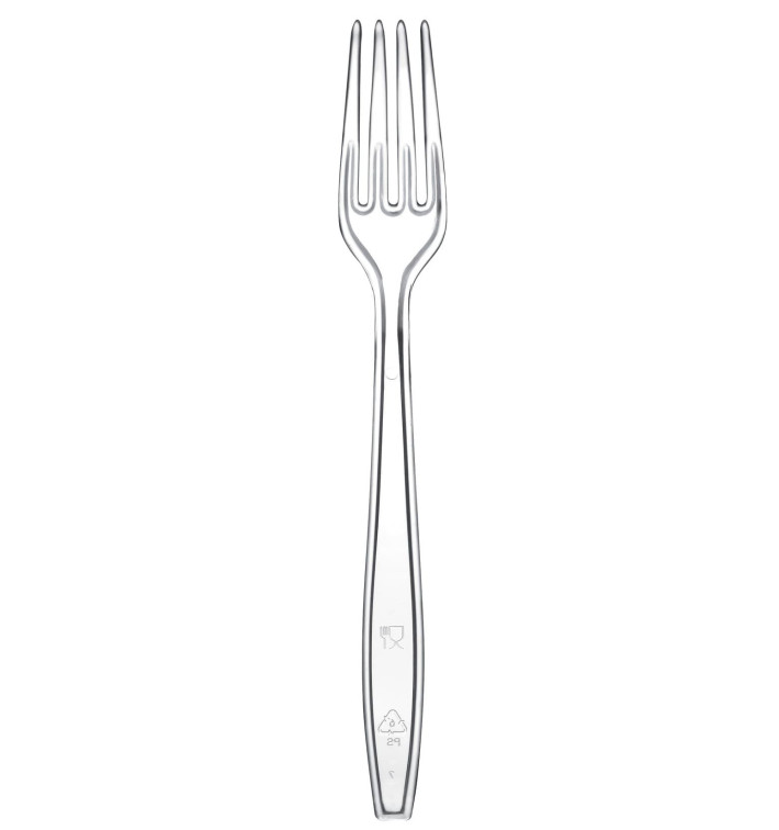 Plastic Fork Premium PS Clear 19cm (50 Units)