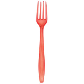 Plastic Fork PS Premium Red 19cm (50 Units) 