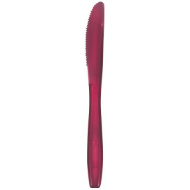 Plastic Knife PS Premium Burgundy 19cm (50 Units) 