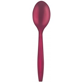 Plastic Spoon PS Premium Burgundy 19cm (50 Units) 