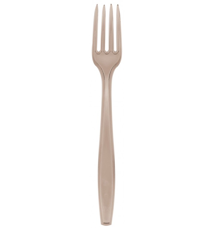 Plastic Fork PS Premium Beige 19cm (50 Units) 