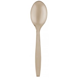 Plastic Spoon PS Premium Beige 19cm (50 Units) 