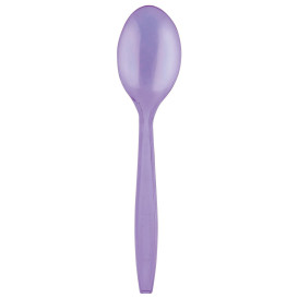 Plastic Spoon PS Premium Lilac 19cm (50 Units) 