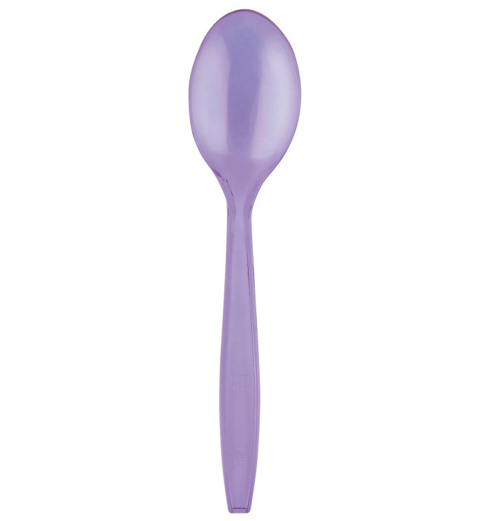 Plastic Spoon PS Premium Lilac 19cm (50 Units) 