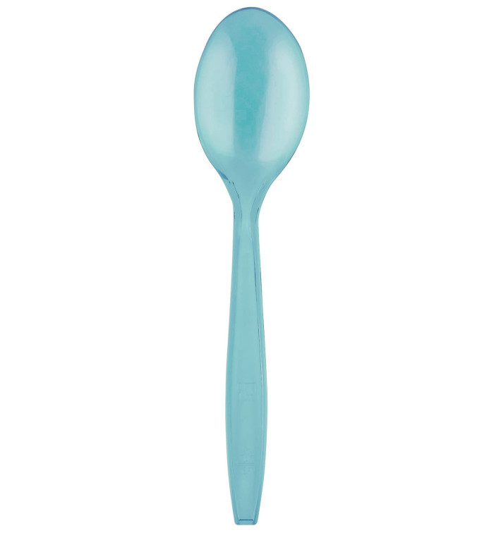 Plastic Spoon PS Premium Turquoise 19cm (1000 Units)