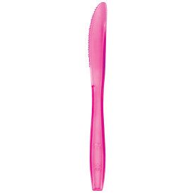 Plastic Knife PS Premium Fuchsia 19cm (50 Units) 