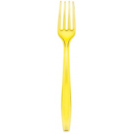 Plastic Fork PS Premium Yellow 19cm (1000 Units)