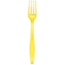 Plastic Fork PS Premium Yellow 19cm (1000 Units)