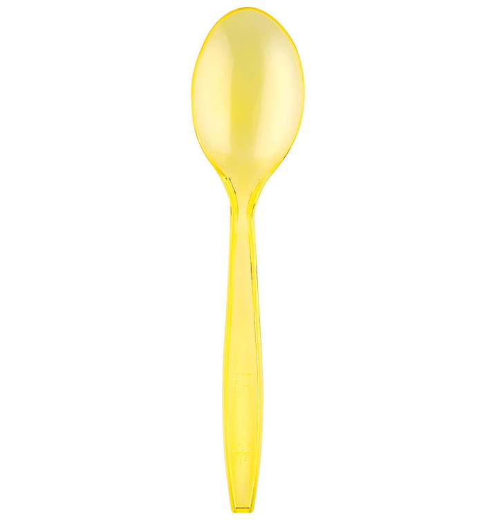 Plastic Spoon PS Premium Yellow 19cm (50 Units) Plastic Spoon PS Premium Yellow 19cm (50 Units)