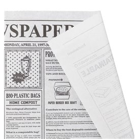 Paper Food Wrap Grease-Proof "Periodico" 28x31cm (1000 Units) 