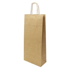Paper Bottle Bag with Handles Kraft 18+8x39cm (300 Units)