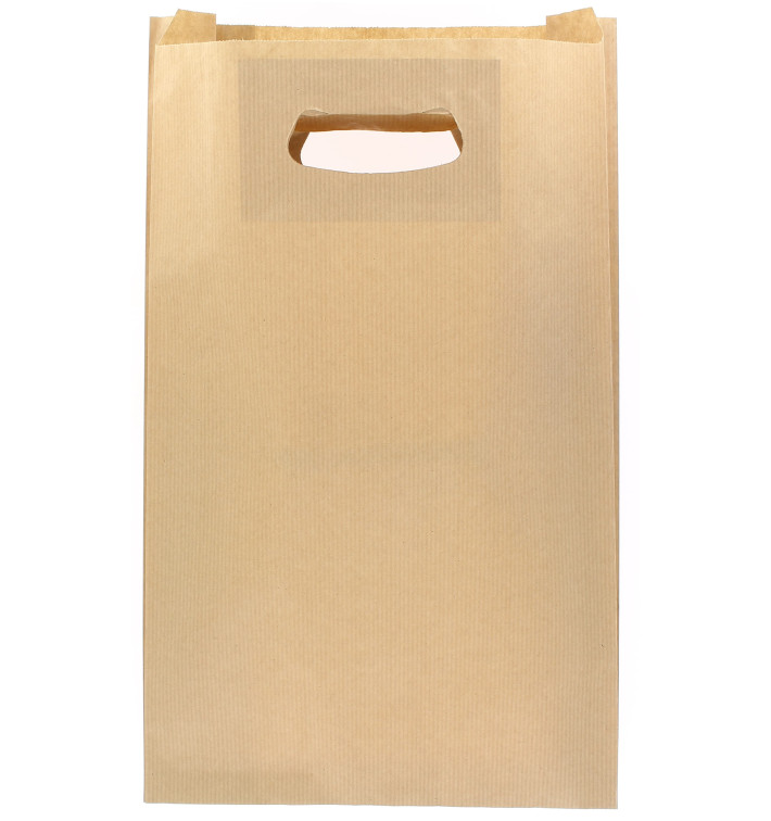 Paper Bag with Handles Kraft Die Cut 24+7x37cm (50 Units) Paper Bag with Handles Kraft Die Cut 24+7x37cm (50 Units)