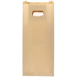 Paper Bag with Handles Kraft Die Cut 18+6x32cm (500 Units)