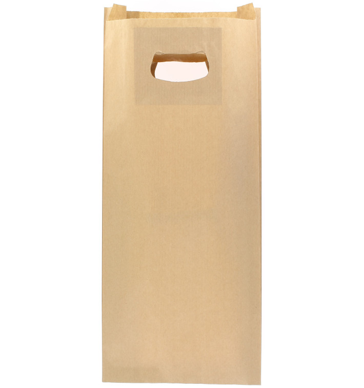 Paper Bag with Handles Kraft Die Cut 18+6x32cm (500 Units) Paper Bag with Handles Kraft Die Cut 18+6x32cm (500 Units)