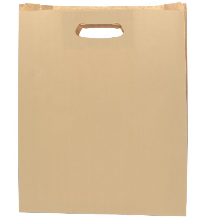 Paper Bag with Handles Kraft "Hawanna" Die Cut 41+10x42cm (50 Units) 