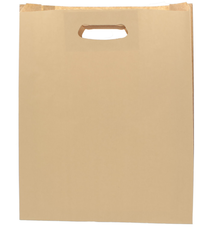 Paper Bag with Handles Kraft "Hawanna" Die Cut 41+10x42cm (50 Units) 