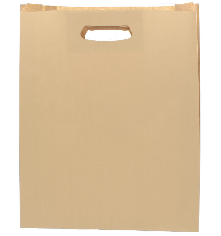 Paper Bag with Handles Kraft "Hawanna" Die Cut 41+10x42cm (250 Units) Paper Bag with Handles Kraft "Hawanna" Die Cut 41+10x42cm (250 Units)