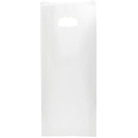 Paper Bag with Handles Kraft Die Cut White 18+6x32cm (500 Units)