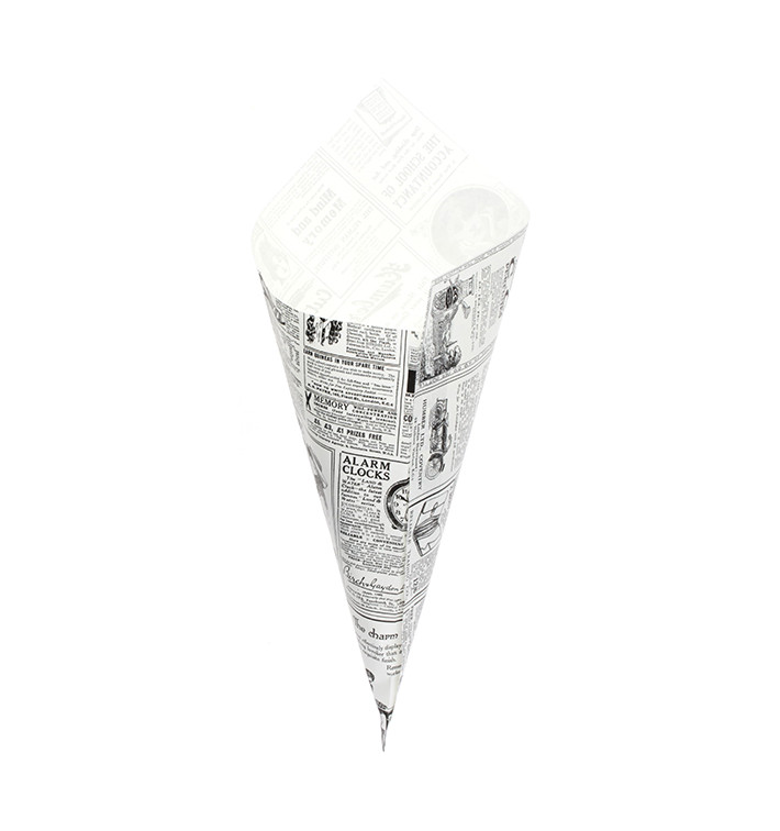 Paper Food Cone Grease-Proof "Times" 34cm 400g (1.000 Units) Paper Food Cone Grease-Proof "Times" 34cm 400g (1.000 Units)