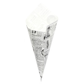 Paper Food Cone Grease-Proof "Times" 34cm 400g (250 Units)