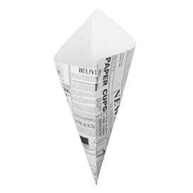 Paper Food Cone Grease-Proof "Times" 24cm 100g (250 Units)