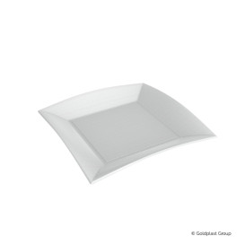 Sugarcane Plate Square shape "Nice" White 18x18 cm (500 Units)