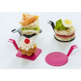 Tasting Plastic Plate PS "Gourmand" Black Ø4,5x2cm (600 Units)