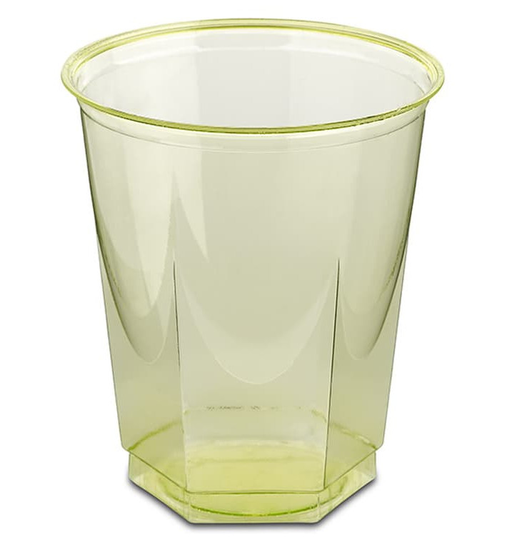 Plastic Cup PS Crystal Hexagonal shape Pistachio 250ml (10 Units) Plastic Cup PS Crystal Hexagonal shape Pistachio 250ml (10 Units)