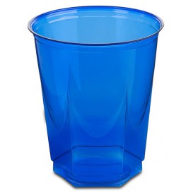 Plastic Cup PS Crystal Hexagonal shape Blue 250ml (10 Units) 