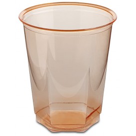 Plastic Cup PS Crystal Hexagonal shape Orange 250ml (250 Units)