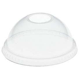 Plastic Dome Lid with Hole PET Crystal Ø8,3cm (1000 Units)