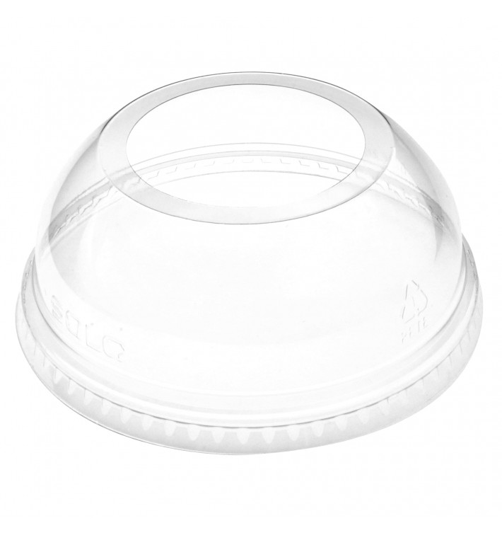 Plastic Dome Lid PET Crystal Single Opening Ø9,8cm (100 Units) 