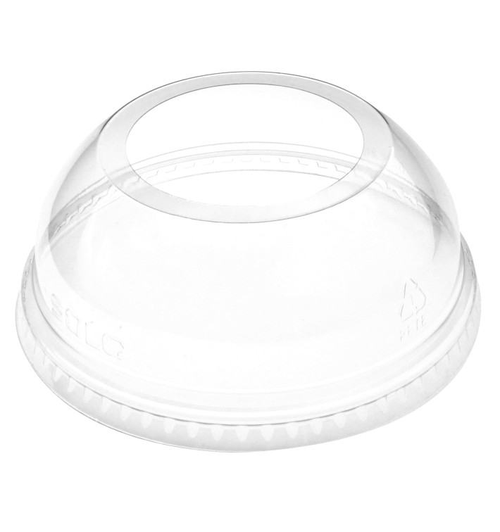 Plastic Dome Lid PET Crystal Single Opening Ø9,8cm (100 Units) 