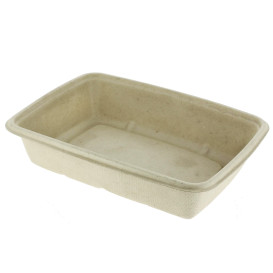 Sugarcane Container PLA Laminated 825ml 21x16x5cm (75 Units)