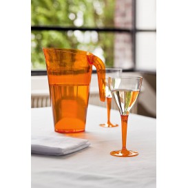 Plastic Stemmed Glass Wine Orange 130ml (6 Units) 