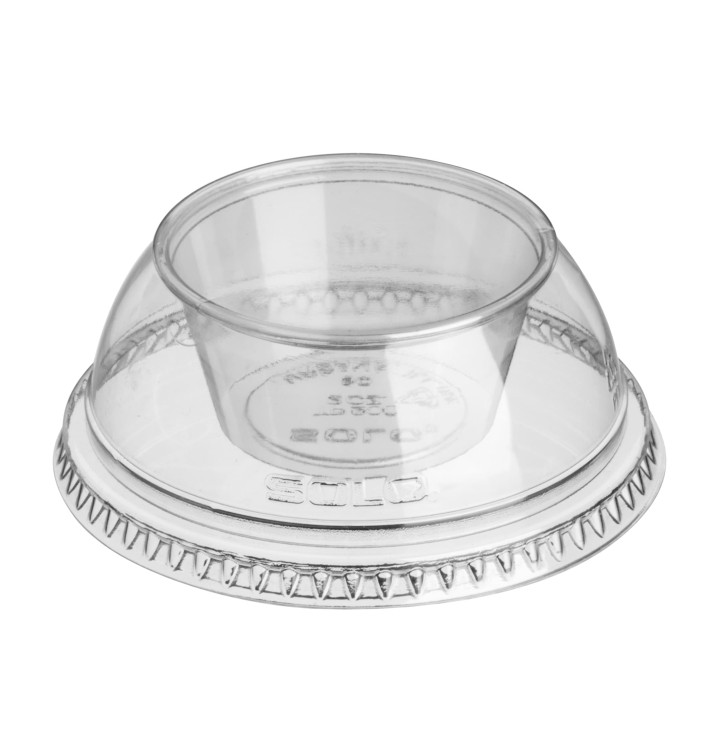 Plastic Lid with Portion Cup PET Crystal "Dress" Ø9,2cm (100 Units) Plastic Lid with Portion Cup PET Crystal "Dress" Ø9,2cm (100 Units)