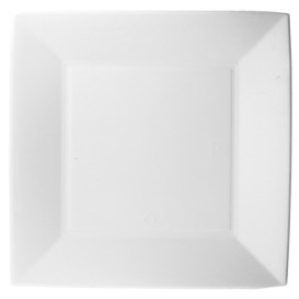 Sugarcane Plate Square shape "Nice" White 23x23 cm (50 Units) 