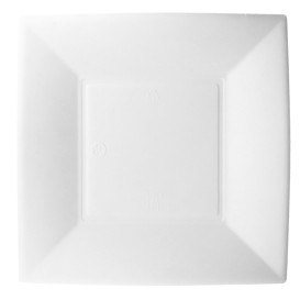 Sugarcane Plate Square shape "Nice" White 18x18 cm (50 Units) 