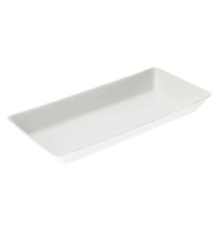 Sugarcane Mini Tray White 13x7cm (50 Units) Sugarcane Mini Tray White 13x7cm (50 Units)