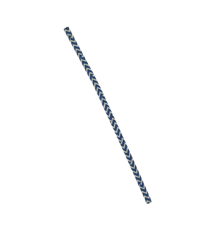 Paper Straw Straight Blue and White Ø0,6cm 20cm (100 Units) Paper Straw Straight Blue and White Ø0,6cm 20cm (100 Units)