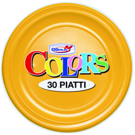 Plastic Plate PS Flat Mango 22 cm (30 Units) 