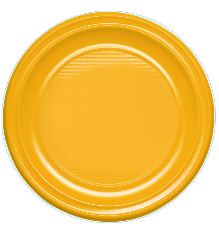 Plastic Plate PS Flat Mango 22 cm (30 Units) 