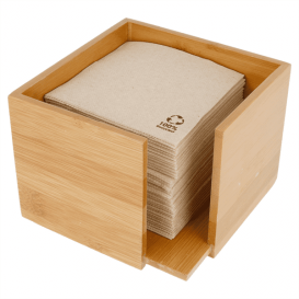 Bamboo Napkin Holder 13,5x13,5x10cm (12 Units)