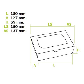 Paper Take-out Container "Premium" 18x12,7x5,5cm 1000ml (175 Units)